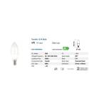 Bombilla Led Vela - 5.5W E14 Plastic Candle 6400K Blister Pack 2Pzas V-Ta
