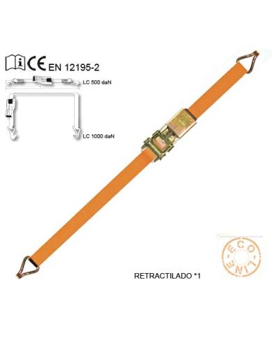 comprar Eslinga Con Carraca + Gancho(1) Cerrado 4m x 2.5cm (Retrac. X1) 1Tn(ENP-184) Patacho de PATACHO - Sistemas De Amarre