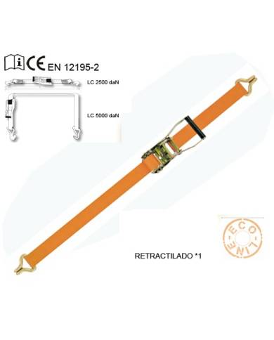 comprar Eslinga Con Carraca + Gancho(1) Cerrado X2. 10.5m x 5cm 5Tn (ENG-200) Patacho de PATACHO - Sistemas De Amarre