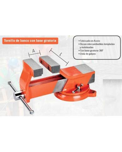 comprar Tornillo de banco de guía cuadrada de acero 100mm (Prensa). 171010 Alyco de ALYCO-HR - Herramientas manuales