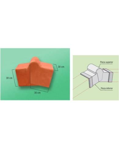 comprar Remate de piñón 30x30 Superior rustico arcilla (Hm). 95106 Euronit de Euronit - Tejas