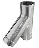 T Inox 316 Ø80-90º simple pared con junta y entorque H. Pellets. Dinak
