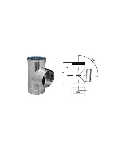 comprar T Inox 316 Ø100-93º simple pared con junta. Pellets. Dinak de DINAK - Tubos humos simple pared comprar T Inox 316 Ø100-93º simple pared con junta. Pellets. Dinak de DINAK - Tubos humos simple pared
