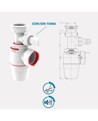comprar Sifon Neo Air 11/4 - 11/2 - 40 Con Toma Wirquin de WIRQUIN - Sifones y desagues comprar Sifon Neo Air 11/4 - 11/2 - 40 Con Toma Wirquin de WIRQUIN - Sifones y desagues