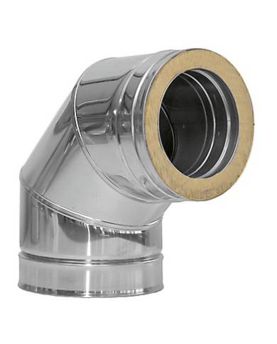 comprar Codo inox 316-304 de doble pared Ø80-90º con junta. Pellets. Dinak de DINAK - Tubos humos pellets comprar Codo inox 316-304 de doble pared Ø80-90º con junta. Pellets. Dinak de DINAK - Tubos humos pellets