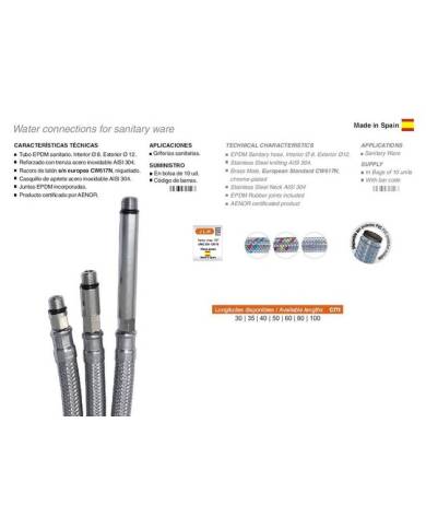 comprar Latiguillo Ø12 Prolongación-conexión Grifo B18 M10/100 X T3/8. 35cm de JLH - Latiguillos y manguitos comprar Latiguillo Ø12 Prolongación-conexión Grifo B18 M10/100 X T3/8. 35cm de JLH - Latiguillos y manguitos