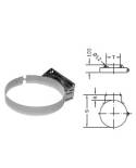 Abrazadera inox simple pared Ø250mm. Dinak