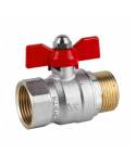 Válvula esfera palomilla rojo M-H 1/2" PN 25 Paso total. 3038 04 Genebre