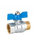 Válvula esfera palomilla azul M-H 3/4" PN 25 Paso total. 3036 05 Genebre