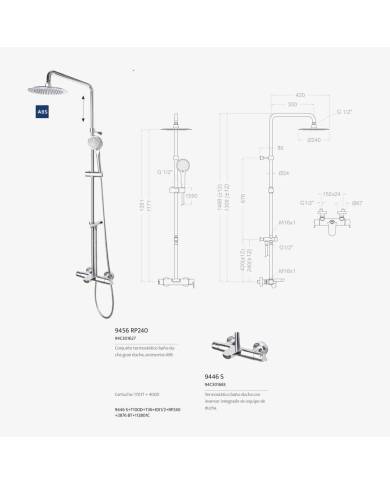 comprar Columna baño / ducha Blautherm. Termostática y telescópica. 9456RP300 Ramon Soler de RAMON-SOLER - Griferia