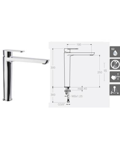 comprar ramonsoler. Grifo monomando lavabo Alexia XL. Ref.3602 Ramon Soler de RAMON-SOLER - Griferia