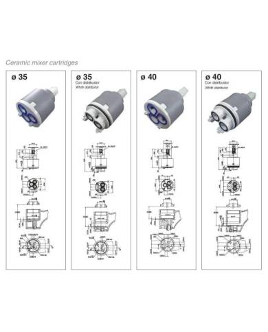 comprar Cartucho grifo monomando Ø35mm de JLH - Complementos de baño