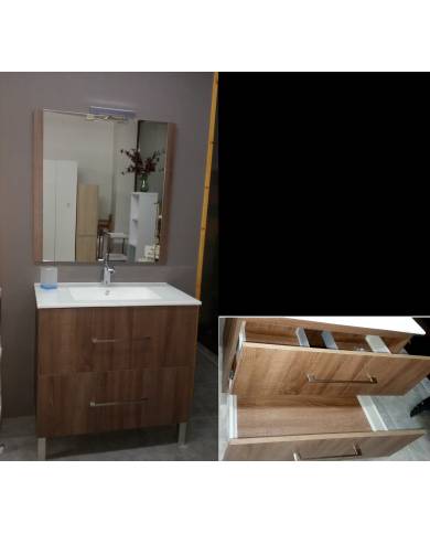 comprar Mueble baño Malibu 80cm Britania G2 suspendido. Incluye: Lavabo + Espejo + Aplique. Accua de ACCUA-BANO - Muebles de baño