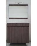 Mueble baño Ancora 80cm Blanco P2. Incluye: Lavabo + Espejo + Aplique. Accua