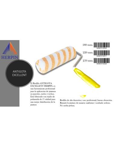 comprar Rodillo Antigota Excellent Ø50mm - 220mm. Mango PP. Herpin de HERPIN - Decoración y pintura comprar Rodillo Antigota Excellent Ø50mm - 220mm. Mango PP. Herpin de HERPIN - Decoración y pintura