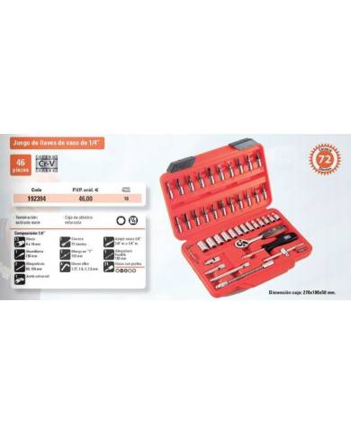 comprar Juego de llaves de vaso y accesorios de 46 piezas de 1/4" HR. Alyco de ALYCO-HR - Vaso comprar Juego de llaves de vaso y accesorios de 46 piezas de 1/4" HR. Alyco de ALYCO-HR - Vaso