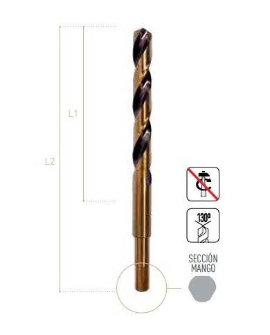 comprar Broca HSS Gold Black Ø10mm para Acero-Hierro-Metales blandos. Mussol de MUSSOL - Brocas Y Coronas