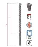Broca SDS-Plus 4x110mm Hormigon-Piedra Mussol Broca SDS-Plus 4x110mm Hormigon-Piedra Mussol