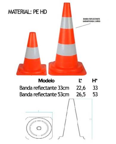 comprar Cono reflectante 33cm. CONO Odem de ODEM-(EDIL-ARREDO) - Señalización