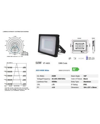 comprar 50W Led Proyector Chip Samsung 6000K Blanca (Foco-Proyector) V de V-TAC - Iluminacion comprar 50W Led Proyector Chip Samsung 6000K Blanca (Foco-Proyector) V de V-TAC - Iluminacion