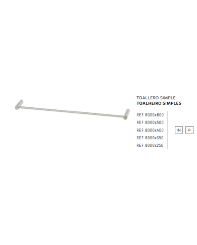 comprar Toallero simple 400mm Serie 8000 INOX PULIDO CONTROLOFFICE de CONTROLOFFICE - Accesorios Baño comprar Toallero simple 400mm Serie 8000 INOX PULIDO CONTROLOFFICE de CONTROLOFFICE - Accesorios Baño