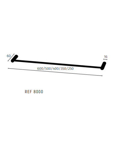 comprar Toallero Simple 250mm Serie 8000 Inox Pulido de CONTROLOFFICE - Accesorios Baño