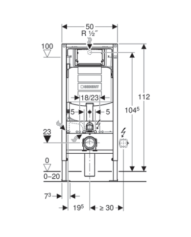 comprar Bastidor / Cisterna empotrada Geberit Duofix Sigma 12cm. Altura 114cm R.374.005 Geberit de GEBERIT - Complementos de baño