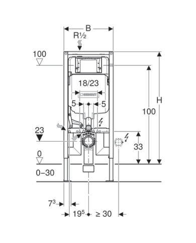 comprar Bastidor / Cisterna empotrada Geberit Duofix Sigma 8cm. Altura 114cm. R.791.00. Geberit de GEBERIT - Complementos de baño
