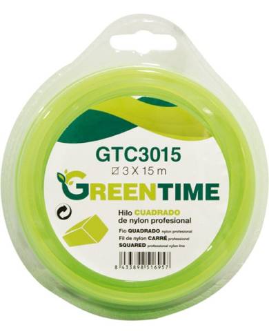 comprar Hilo de nylon cuadrado Ø3.3mm x 30m. GTC3330 Green Time de GREEN TIME - Accesorios y consumibles comprar Hilo de nylon cuadrado Ø3.3mm x 30m. GTC3330 Green Time de GREEN TIME - Accesorios y consumibles