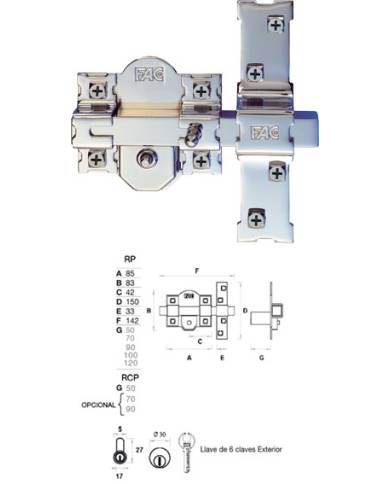 comprar Cerrojo 301-RP/80 50mm FAC de FAC - Cerraduras sobreponer comprar Cerrojo 301-RP/80 50mm FAC de FAC - Cerraduras sobreponer