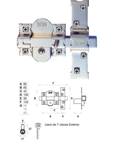 comprar Cerrojo 301-R/80 50mm Niquel. 01111 FAC de FAC - Cerraduras sobreponer comprar Cerrojo 301-R/80 50mm Niquel. 01111 FAC de FAC - Cerraduras sobreponer