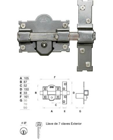 comprar Cerrojo 101-R/105 70mm Pintado. 01559 FAC de FAC - Cerraduras sobreponer comprar Cerrojo 101-R/105 70mm Pintado. 01559 FAC de FAC - Cerraduras sobreponer