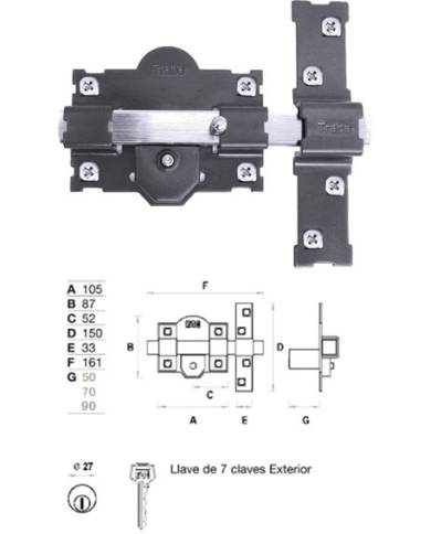 comprar Cerrojo Traba 101-R 50mm Pintado. 24001 FAC de FAC - Cerraduras sobreponer comprar Cerrojo Traba 101-R 50mm Pintado. 24001 FAC de FAC - Cerraduras sobreponer