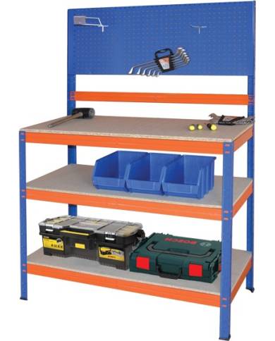 comprar Banco de trabajo de 90 cm - 1,5x1x0,5 m + 2 baldas hasta 200 Kg de MARCA - Inicio