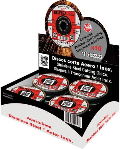 comprar Expositor discos de corte FL/TA Inox Belflex Ø115x1mm (200 discos). A60TBF Abratools de ABRATOOLS - Discos corte y desbaste comprar Expositor discos de corte FL/TA Inox Belflex Ø115x1mm (200 discos). A60TBF Abratools de ABRATOOLS - Discos corte y desbaste