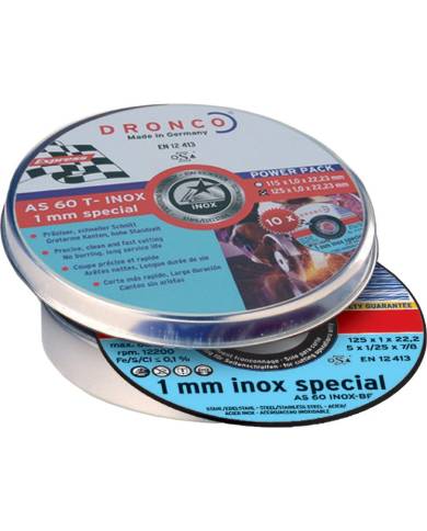 comprar Disco Dronco AS60Tinox-BF 125x1x22.2 Pack lata 10 uds de DRONCO - Discos corte y desbaste comprar Disco Dronco AS60Tinox-BF 125x1x22.2 Pack lata 10 uds de DRONCO - Discos corte y desbaste