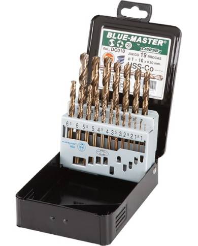 comprar Juego 19 brocas HSS Co BC5 Ø1-10x0.50mm. DC010 Blue-Master de BLUEMASTER - Brocas Y Coronas