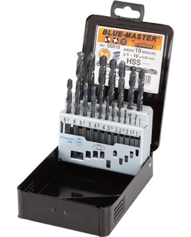 comprar Juego 19 brocas HSS BC2 Ø1-10x0.50mm. D0010 Blue-Master de BLUEMASTER - Herramienta de corte y abrasivos