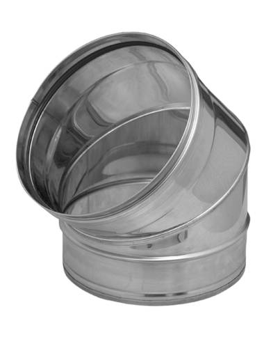 comprar Codo inox 304 de simple pared Ø100-45º con junta. Dinak de DINAK - Tubos humos simple pared