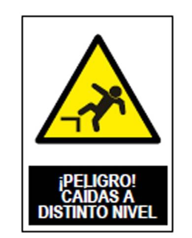 comprar Señal de Advertencia "¡Peligro! Caída a distinto nivel" 40x30cm. JG de JG SEÑALIZACION - Señalización