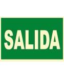 Señal de Emergencia fotoluminiscente "Salida de emergencia" 210x297mm. JG