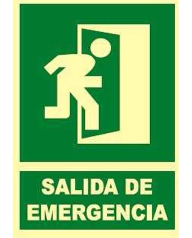 comprar Señal de Emergencia fotoluminiscente "Salida de emergencia" 210x297mm. JG de JG SEÑALIZACION - Señalización