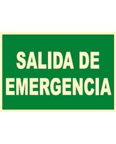 comprar Señal de Emergencia fotoluminiscente Texto "Salida de emergencia" 297x210mm. JG de JG SEÑALIZACION - Señalización