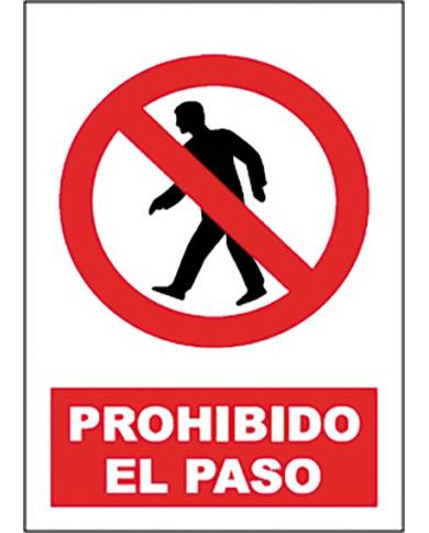 comprar Señal de Prohibición "Prohibido el paso" 40x30cm. JG de JG SEÑALIZACION - Señalización