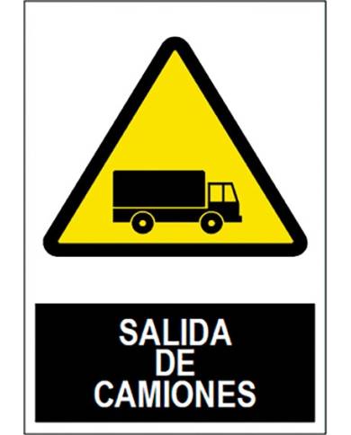 comprar Señal de Advertencia "Salida de camiones" 40x30cm. JG de JG SEÑALIZACION - Señalización