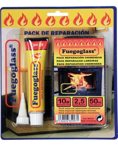 comprar Pack reparación: Cordón negro Ø12mm + Pegamento 50ml. B0253 Fuegoglass de FUEGOGLASS - Acesorios chimeneas