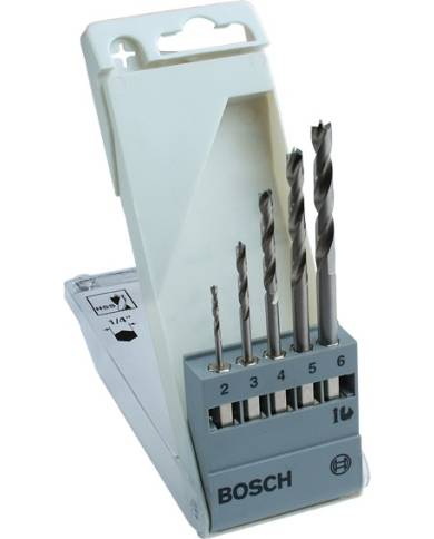 comprar Set de 5 brocas Uneo HSS para madera 2, 3, 4, 5 y 6 mm. 2608595525 Bosch de BOSCH - Brocas Y Coronas