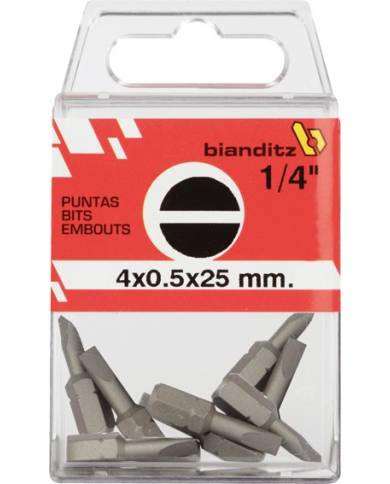 comprar 10 puntas destornillador 1/4" Plana 8x1.6x25mm de BIANDITZ - Puntas comprar 10 puntas destornillador 1/4" Plana 8x1.6x25mm de BIANDITZ - Puntas