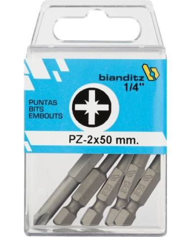 comprar 5 puntas destornillador 1/4" TIN PZ 3x50mm de BIANDITZ - Puntas comprar 5 puntas destornillador 1/4" TIN PZ 3x50mm de BIANDITZ - Puntas