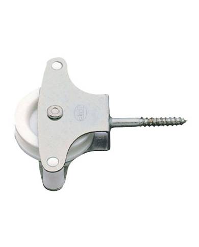 comprar Polea para tendederos acero y roldana de plástico Ø39mm con tirafondo y guias. Mod. 2 de AMIG - Accesorios